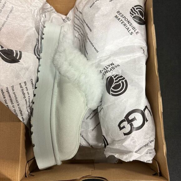 New Ugg Disquette Goose Platform Shearling Slippers 7 - Picture 1 of 7
